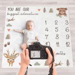 ZICOTO Modern Baby Milestone Blanket - Beautiful Woodland Friends Design for Personalized Monthly Baby Pictures - Cherish Your Adorable Babys Boy Or Girl Milestones Forever - Image 3